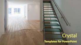  Presentation with nobody - Cool new presentation theme with steel column - entrance detail with modern glass backdrop and a tawny brown colored foreground