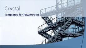 Presentation with steel construction - Cool new slide deck with steel-construction-abstract-industrial-backround backdrop and a sky blue colored foreground