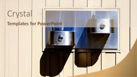  Presentation with steel - Presentation consisting of steel-drinking-fountain-mounted background and a  colored foreground