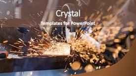  Presentation with steel construction - Presentation theme with steel fabrication - grinding machine in action background and a tawny brown colored foreground