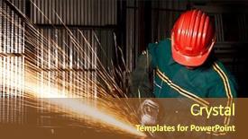  Presentation with steel industry - Presentation having steel fabrication - heavy industry manual worker background and a tawny brown colored foreground