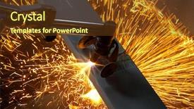  Presentation with welding - Presentation theme having steel fabrication - machine for grinding welding metal background and a tawny brown colored foreground