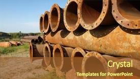  Presentation with steel fabrication - Slide set featuring steel fabrication - metal tubes background and a tawny brown colored foreground