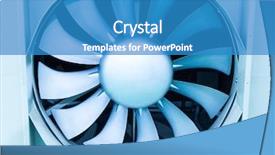  Presentation with conditioner - Colorful PPT theme enhanced with steel fan for ventilation system backdrop and a teal colored foreground