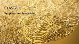  Presentation with abstract gold - Presentation with steel fiber - curled gold wire abstract background background and a yellow colored foreground
