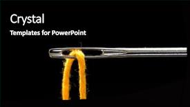  Presentation with needle - PPT theme with steel fiber - extreme close up shot background and a black colored foreground