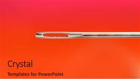 Presentation with needle - Colorful presentation theme enhanced with steel fiber - extreme close up shot backdrop and a red colored foreground
