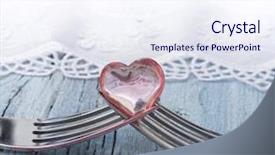  Presentation with love heart - Slide set having steel fiber - two forks with little heart background and a sky blue colored foreground