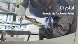  Presentation with steel - Presentation theme enhanced with steel frame - focused welder background and a dark gray colored foreground