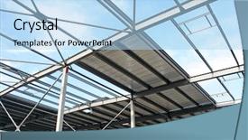  Presentation with steel construction - Amazing presentation theme having steel frame - metal roof construction backdrop and a light blue colored foreground