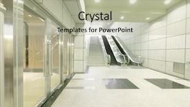  Presentation with underground mining mine passage - Theme having steel frame - staircase in underground passage background and a mint green colored foreground