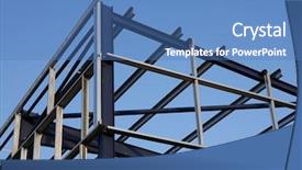  Presentation with steelwork - Presentation theme with steel frame - structural steelwork background and a teal colored foreground