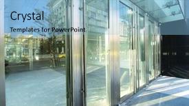  Presentation with steel building - Theme featuring steel frame - transparent door of modern building background and a light blue colored foreground