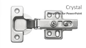  Presentation with steel - Slide deck consisting of steel-furniture-door-hinge-isolated background and a  colored foreground