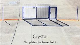  Presentation with security gate - Slide deck having steel-gate-in-barbed-wire background and a light gray colored foreground