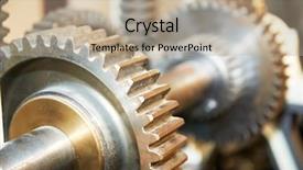  Presentation with shaft - Presentation design featuring steel gears on driving shaft background and a mint green colored foreground