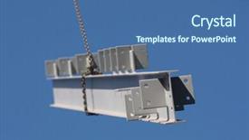  Presentation with steel construction - Theme consisting of steel girder swinging from crane background and a ocean colored foreground