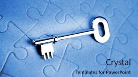  Presentation with steel bracings - Cool new presentation theme with steel key on jigsaw puzzle backdrop and a  colored foreground