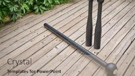  Presentation with steel - Slide set featuring steel-mace-and-clubs background and a  colored foreground