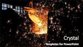  Presentation with molten - Colorful PPT theme enhanced with steel making backdrop and a black colored foreground