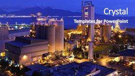 Presentation with cement factory - Slides having cement factory at night background and a cobalt blue colored foreground