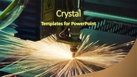  Presentation with laser cutting - Audience pleasing PPT theme consisting of steel material processing with spark backdrop and a wine colored foreground
