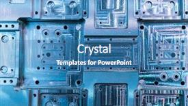  Presentation with metalworking cnc - Colorful presentation design enhanced with steel metallic equipment in factory backdrop and a teal colored foreground