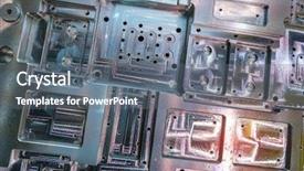  Presentation with metalworking cnc - PPT theme consisting of steel metallic equipment in factory background and a gray colored foreground
