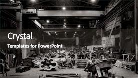  Presentation with steel industry - Theme enhanced with steel mill - inside of a retro industry background and a dark gray colored foreground