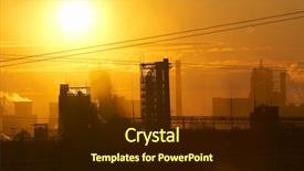  Presentation with steel mill - Colorful presentation design enhanced with industrial catalyst - steel mill blasting furnaces backdrop and a wine colored foreground