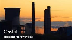  Presentation with steel mill - Theme with industrial catalyst - steel mill blasting furnaces background and a black colored foreground