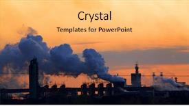  Presentation with blasting - Colorful PPT layouts enhanced with industrial catalyst - steel mill blasting furnaces backdrop and a yellow colored foreground