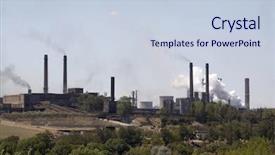  Presentation with steel mill - PPT theme having industrial catalyst - steel mill blasting furnaces background and a lemonade colored foreground