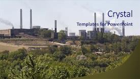  Presentation with steel mill - Audience pleasing slides consisting of industrial catalyst - steel mill blasting furnaces backdrop and a sky blue colored foreground