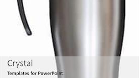  Presentation with steel - Audience pleasing theme consisting of thermo cup - steel mug isolated on white backdrop and a light gray colored foreground