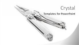  Presentation with steel - Slide set consisting of steel-multitool-isolated-on-white background and a white colored foreground