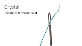  Presentation with needle - Theme with steel-needle-with-blue-threat background and a white colored foreground