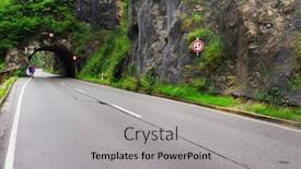  Presentation with rock wall - Cool new slide deck with steel-net-for-protection-against backdrop and a light gray colored foreground