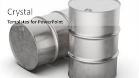  Presentation with petroleum - Slides having steel-oil-barrel-isolated background and a white colored foreground