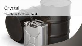  Presentation with fuel oil - Theme having steel-oil-barrel-isolated background and a white colored foreground