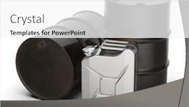  Presentation with petroleum - Theme with steel-oil-barrel-isolated background and a white colored foreground