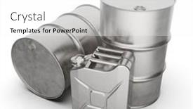  Presentation with petroleum - Theme featuring steel-oil-barrel-isolated background and a white colored foreground