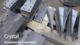  Presentation with steel fabrication - Audience pleasing PPT layouts consisting of steel parts backdrop and a gray colored foreground