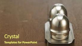  Presentation with stainless steel abstract - PPT theme enhanced with steel pepper and salt shaker background and a tawny brown colored foreground
