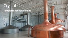  Presentation with steel pipe - Amazing PPT theme having steel pipe - brewing production - metal beer backdrop and a gray colored foreground