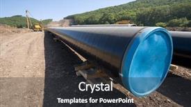  Presentation with oil pipeline - Audience pleasing PPT theme consisting of steel pipe - construction of a new oil backdrop and a dark gray colored foreground
