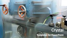  Presentation with steel pipe - Slides featuring steel pipe - industrial machine background and a gray colored foreground