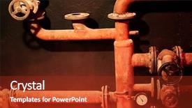  Presentation with pipeline - Slide deck with steel pipe - pipeline with alarm signal background and a  colored foreground