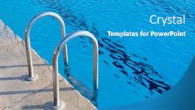  Presentation with stairs - Audience pleasing slides consisting of steel-railings-stairs backdrop and a teal colored foreground