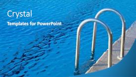  Presentation with stairs - Beautiful theme featuring steel-railings-stairs backdrop and a teal colored foreground